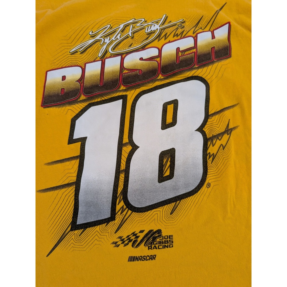 Kyle Busch 18 M&M Racing NASCAR‎ T Shirt Yellow Men's Size Large 2022 - Picture 6 of 6